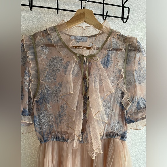 Chic Wish Elegant Floral Ruffle Dress - Picture 5 of 9